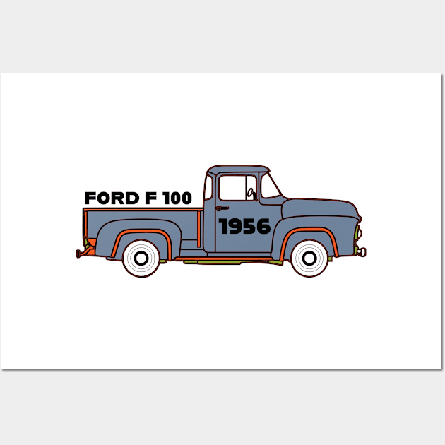 1956 FORD F100 Wall Art by OssiesArt